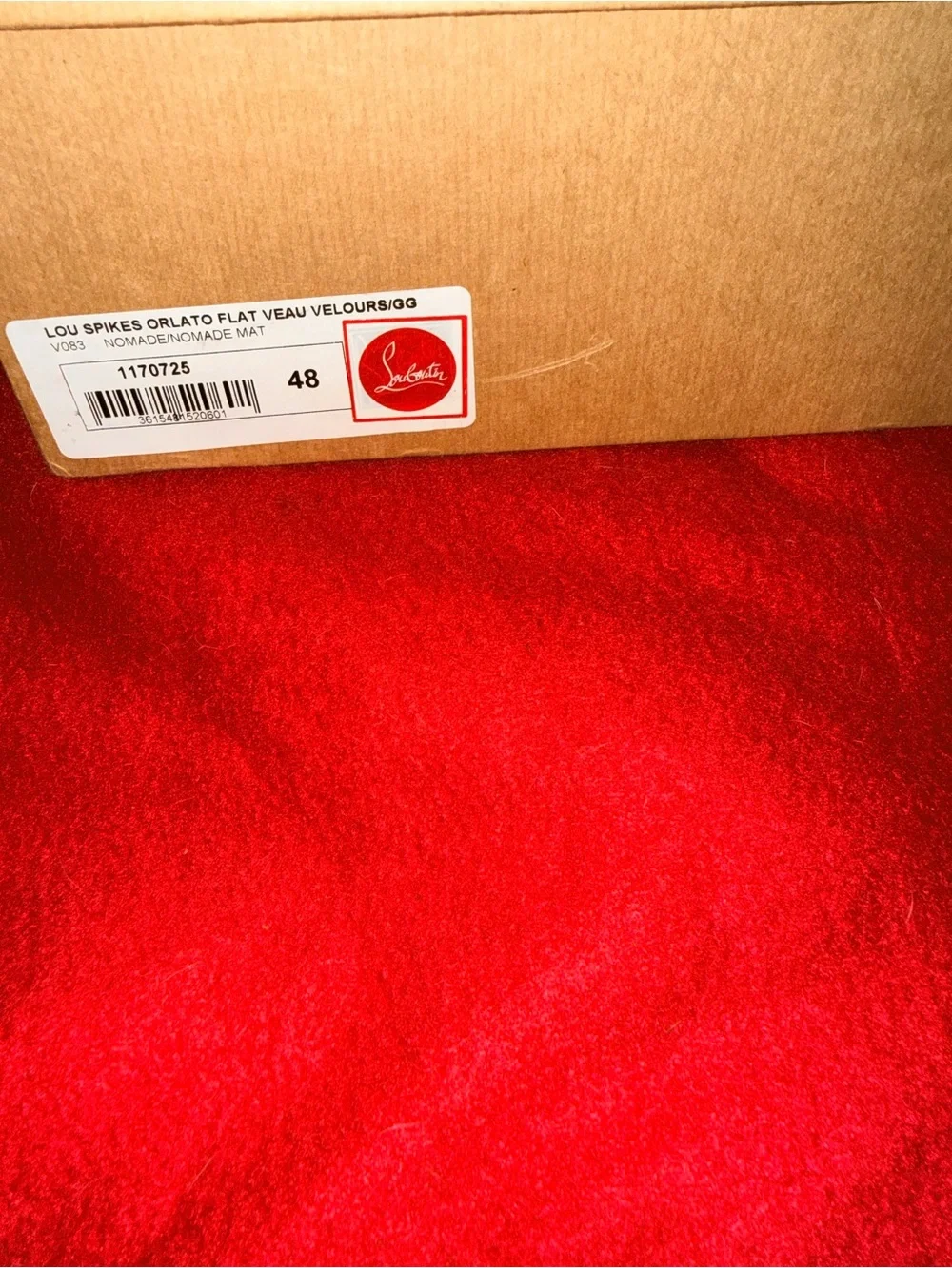 Christian Louboutin Vibrant Red Suede Flats